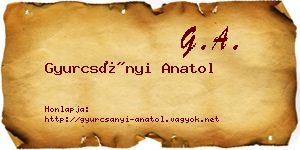 Gyurcsányi Anatol névjegykártya